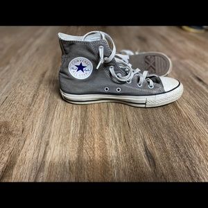 Grey high top converse